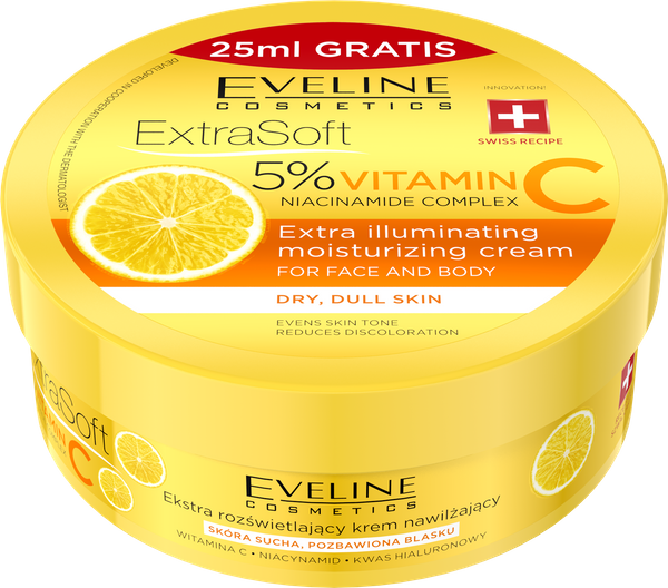 Eveline Extra Soft 5% Vitamin C Niacinamide Complex for Dry and Dull Skin 200ml