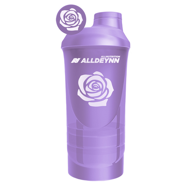 AllDeynn Plastikowy Trwały Fioletowy Shaker 600ml + 350ml