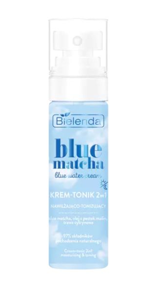 Bielenda Blue Matcha Blue Water Cream Nawilżająco-Tonizujący Krem Tonik dla Każdego Rodzaju Cery 75ml