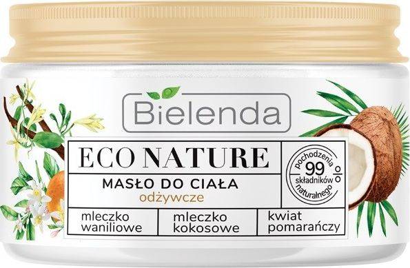 Bielenda Eco Nature Odżywcze Masło do Ciała Mleczko Kokosowe i Waniliowe Kwiat Pomarańczy 250 ml