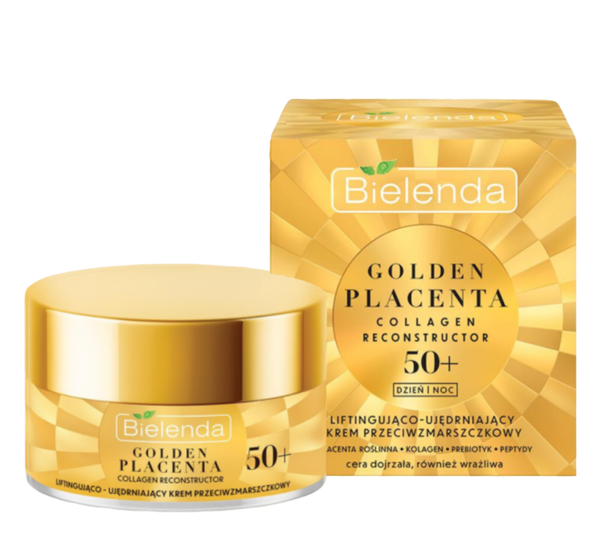 Bielenda Golden Placenta Collagen Reconstructor Ujędrniający Krem Przeciwzmarszczkowy 50+ na Dzień i na Noc 50ml