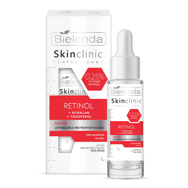 Bielenda Skin Clinic Professional Serum Liftingująco-Restrukturyzujące z Retinolem na Noc dla Skóry Dojrzałej 30ml