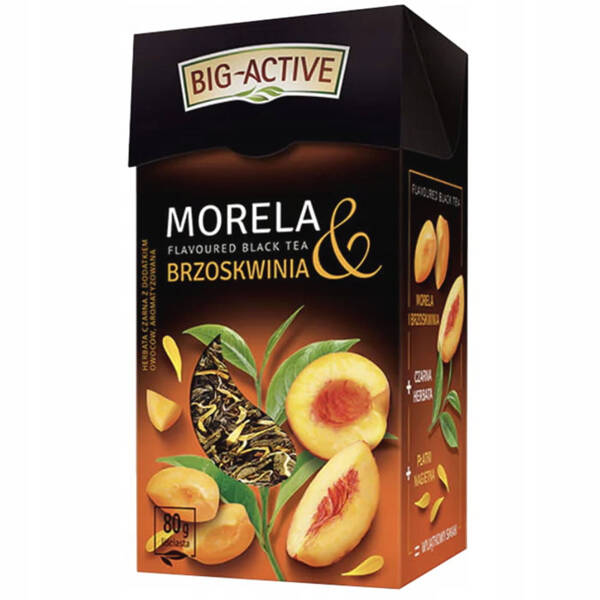 Big-Active Brzoskwinia & Morela Liściasta Herbata Czarna z Kawałkami Owoców 80g