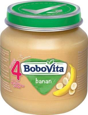 BoboVita Przecier dla Niemowląt Banan po 4 Miesiącu bez Dodatku Cukru 125g