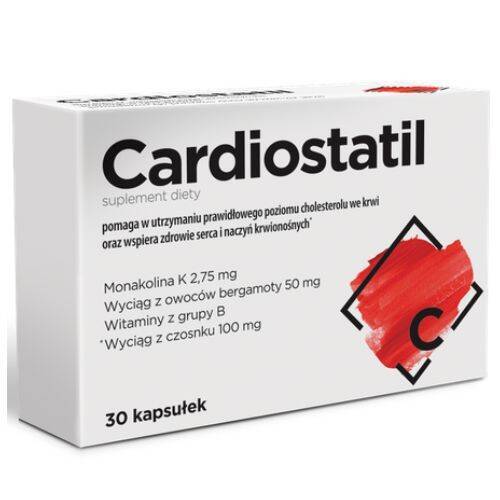 Cardiostatil Utrzymaniu Prawidłowego Poziomu Cholesterolu oraz Zdrowe Serce 30 Tabletek