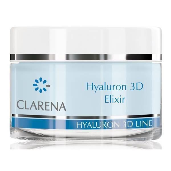 Clarena Hyaluron 3D Ultra Nawilżający Eliksir Przeciwzmarszczkowy z Kwasem Hialuronowym 50ml