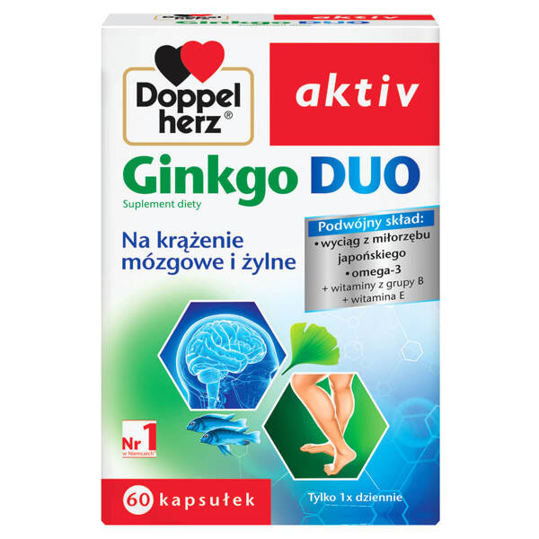 Doppelherz Aktiv Ginkgo Duo na Krążenie Mózgowe 60 Kapsułek