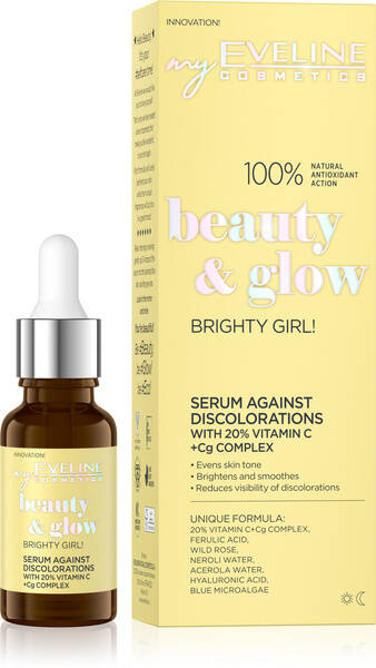 Eveline Beauty & Glow Bright Girl! Serum na Przebarwienia z Kompleksem Witaminy C+Cg 20% 18ml
