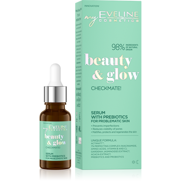 Eveline Beauty & Glow Checkmate! Serum z Prebiotykami dla Skóry Problematycznej 18ml