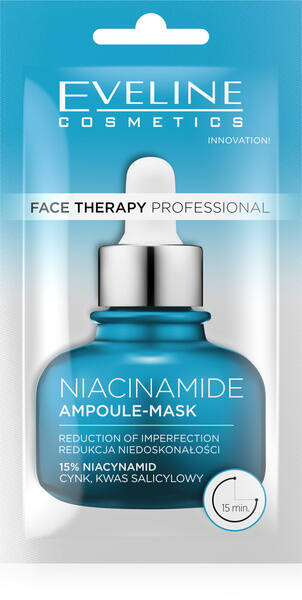 Eveline Face Therapy Professional Ampoule-Mask 15% Niacynamid Maska w Kremie dla Skóry Tłustej i Mieszanej 8ml