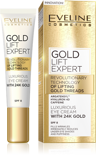 Eveline Gold Lift Expert Luksusowy Złoty Krem pod Oczy i na Powieki SPF8 15ml