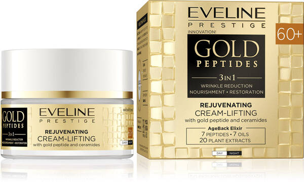 Eveline Gold Peptides 3w1 Odmładzający Krem-Lifting ze Złotym Peptydem i Ceramidami 60+ na Dzień i na Noc 50ml