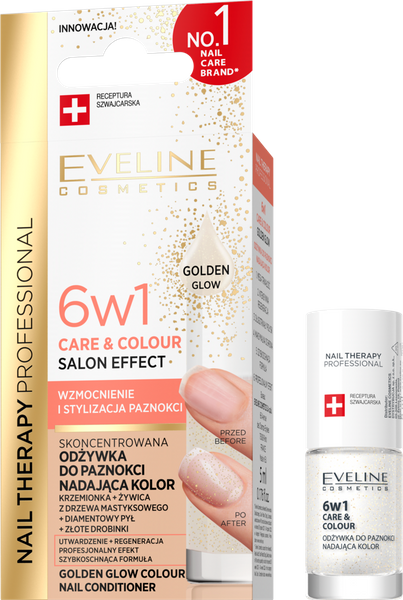 Eveline Nail Therapy Care & Colour Skoncentrowana Odżywka do Paznokci Nadająca Kolor Golden Glow 5ml