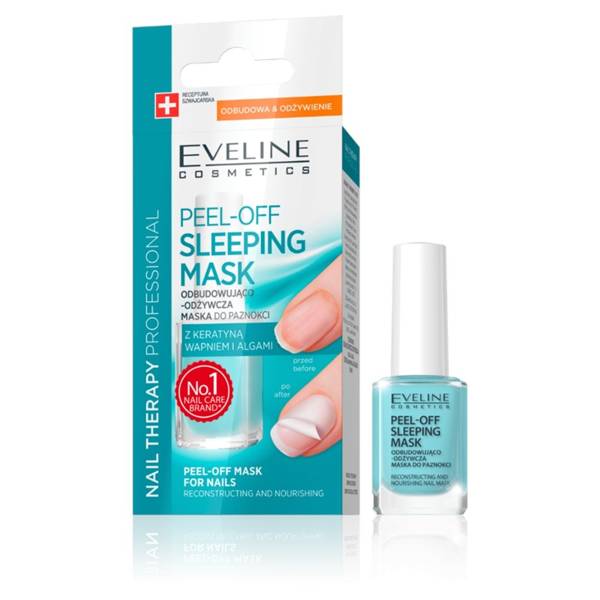Eveline Nail Therapy Peel Off Sleeping Mask Odbudowująco Odżywcza Maska do Paznokci Wzmacnia 12ml