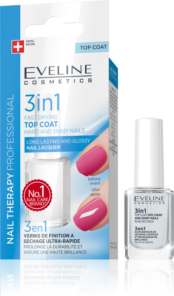 Eveline Nail Therapy Professional 3w1 60-sekundowy Wysuszacz Utwardzacz i Nabłyszczacz 12ml