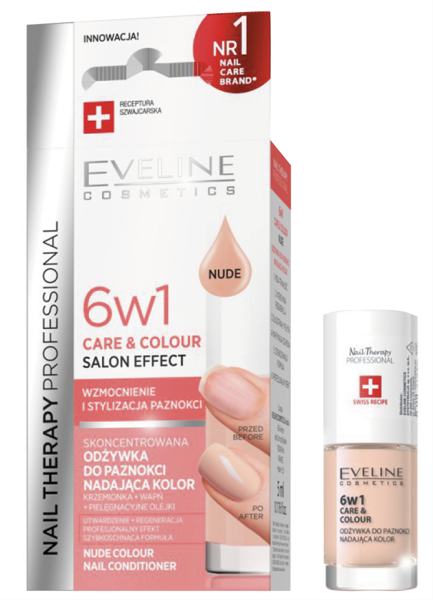 Eveline Nail Therapy Professional 6in1 Odżywka do Paznokci Nadająca Kolor Nude 5ml