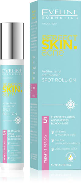 Eveline Perfect Skin Acne Punktowy Roll-On na Niedoskonałości dla Skóry Problematycznej 15ml