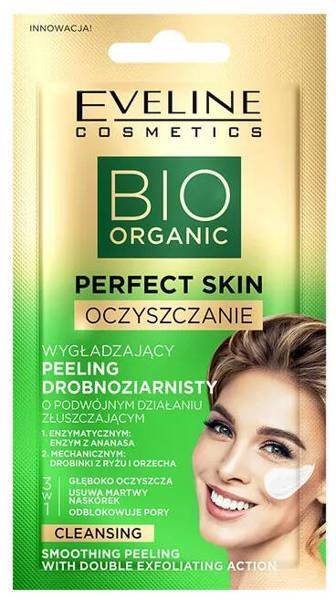 Eveline Perfect Skin Bio Organic Wygładzający i Oczyszczający Peeling Drobnoziarnisty do Twarzy 8ml