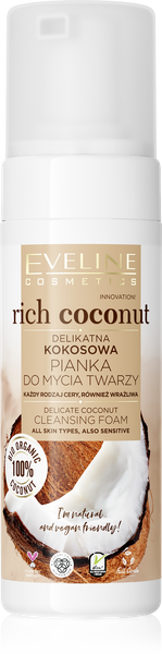 Eveline Rich Coconut Delikatna Kokosowa Pianka Myjąca do Każdego Rodzaju Skóry 150ml