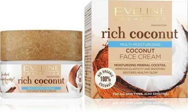 Eveline Rich Coconut Kokosowy Multi-Nawilżający Krem do Twarzy do Każdego Rodzaju Cery 50ml
