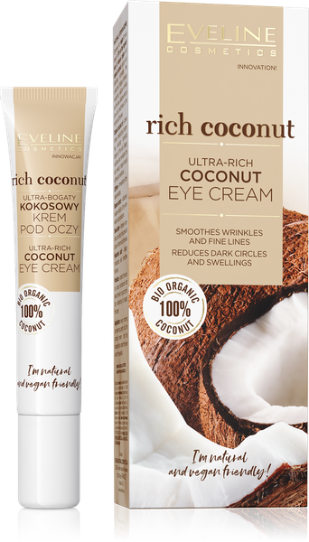 Eveline Rich Coconut Ultra Kokosowy Krem Przeciwzmarszczkowy pod Oczy z Masłem Shea 20ml