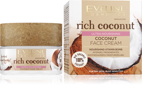 Eveline Rich Coconut Ultra Odżywczy Krem do Twarzy do Skóry Suchej i Wrażliwej 50ml