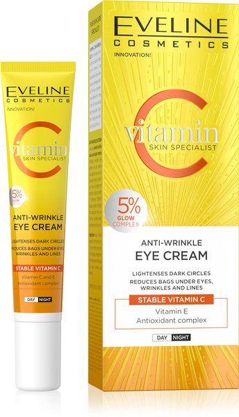 Eveline Skin Specialist Vitamin C Anti-Wrinkle Przeciwzmarszczkowy Krem pod Oczy na Dzień i na Noc 20ml