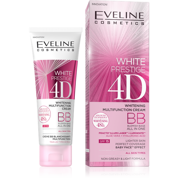 Eveline White  Prestige 4D Wybielający Wielofunkcyjny Krem BB 50ml