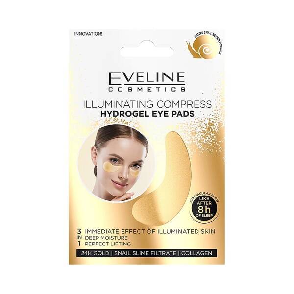 Eveline Złote Rozświetlające i Nawilżające Płatki Żelowe pod Oczy w Kompresie 3w1