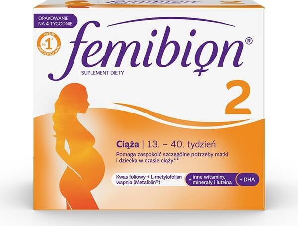 Femibion 2 Suplement Diety dla Kobiet w Ciąży 13-40 Tydzień 56 Tabletek + 56 Kapsułek