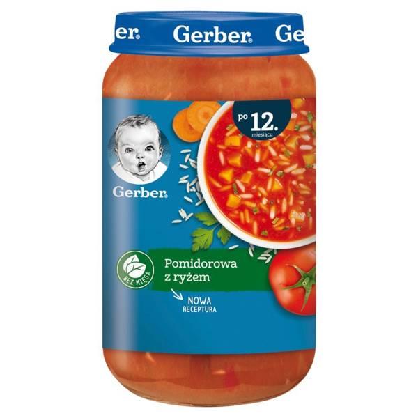 Gerber Danie Zupka Pomidorowa z Ryżem dla Dzieci po 12 Miesiącu 250g