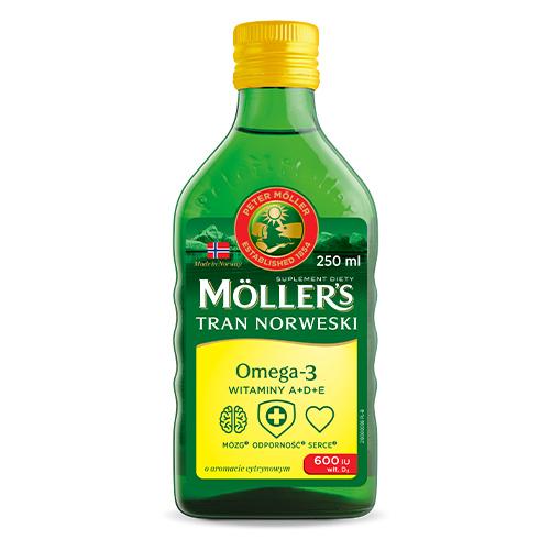 Mollers Tran Norweski Omega 3 600 IU Witamina D Cytrynowy 250ml