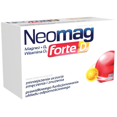 NeoMag Forte D3 Zmniejszenia Uczucia Zmęczenia i Znużenia 50 Tabletek