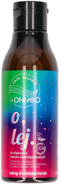 OnlyBio Hair Balance Wegański Olej do Olejowania Włosów Średnioporowatych 150ml