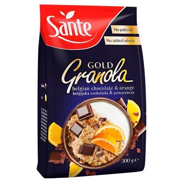 Sante Gold Granola Belgijska Czekolada i Pomarańcza Bogata w Błonnik bez Oleju Palmowego 300g
